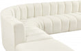 Meridian Furniture - Arc Velvet 6 Piece Sectional in Cream - 103Cream-S6C - GreatFurnitureDeal