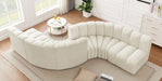 Meridian Furniture - Arc Velvet 6 Piece Sectional in Cream - 103Cream-S6D - GreatFurnitureDeal