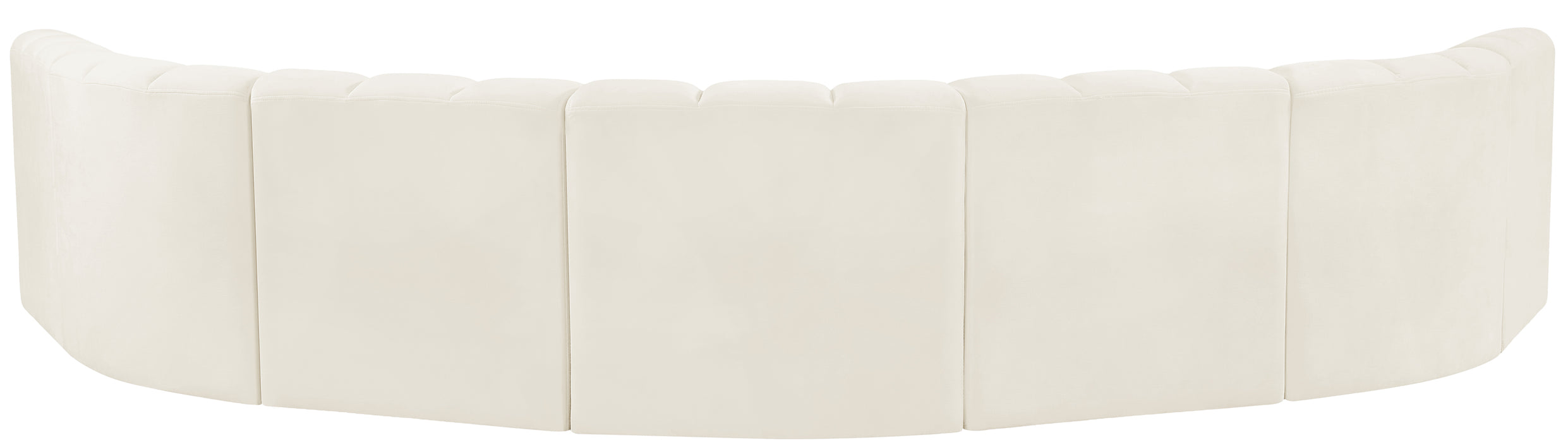 Meridian Furniture - Arc Velvet 7 Piece Sectional in Cream -103Cream-S7B