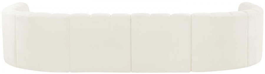 Meridian Furniture - Arc Velvet 8 Piece Sectional in Cream - 103Cream-S8A