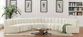 Meridian Furniture - Arc Velvet 8 Piece Sectional in Cream - 103Cream-S8B - GreatFurnitureDeal