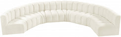 Meridian Furniture - Arc Velvet 8 Piece Sectional in Cream - 103Cream-S8B - GreatFurnitureDeal