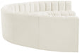 Meridian Furniture - Arc Velvet 8 Piece Sectional in Cream - 103Cream-S8B - GreatFurnitureDeal