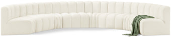 Meridian Furniture - Arc Velvet 8 Piece Sectional in Cream - 103Cream-S8B - GreatFurnitureDeal