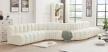 Meridian Furniture - Arc Velvet 8 Piece Sectional in Cream - 103Cream-S8C - GreatFurnitureDeal