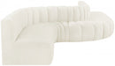 Meridian Furniture - Arc Velvet 8 Piece Sectional in Cream - 103Cream-S8C - GreatFurnitureDeal