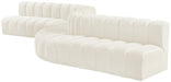 Meridian Furniture - Arc Velvet 8 Piece Sectional in Cream - 103Cream-S8C - GreatFurnitureDeal