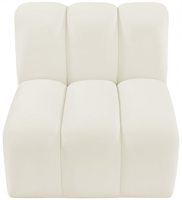 Meridian Furniture - Arc Velvet Modular Chair in Cream - 103Cream-ST - GreatFurnitureDeal