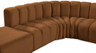 Meridian Furniture - Arc Leather 10 Piece Modular Sectional in Saddle - 103Saddle-S10A - GreatFurnitureDeal