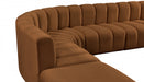 Meridian Furniture - Arc Leather 10 Piece Modular Sectional in Saddle - 103Saddle-S10A - GreatFurnitureDeal