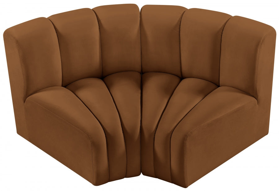 Meridian Furniture - Arc Velvet Modular Sofa in Saddle - 103Saddle-S2B - GreatFurnitureDeal