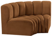 Meridian Furniture - Arc Velvet Modular Sofa in Saddle - 103Saddle-S2B - GreatFurnitureDeal