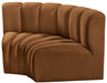 Meridian Furniture - Arc Velvet Modular Sofa in Saddle - 103Saddle-S2B - GreatFurnitureDeal