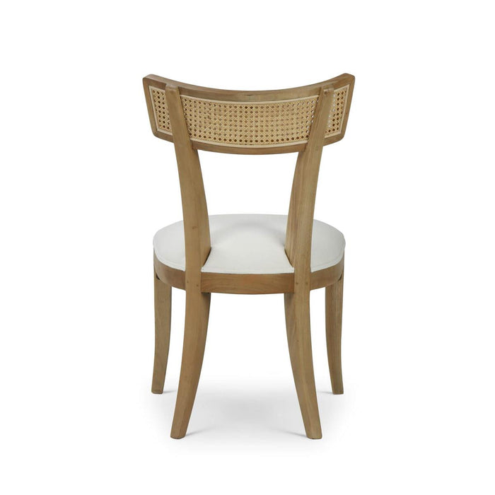 Bramble - Beatrice Dining Chair in Fruitwood w/ Arctic White Performance Fabric & Rattan Natural on Back (Set of 2) - 28547FRWSF204RNAT---