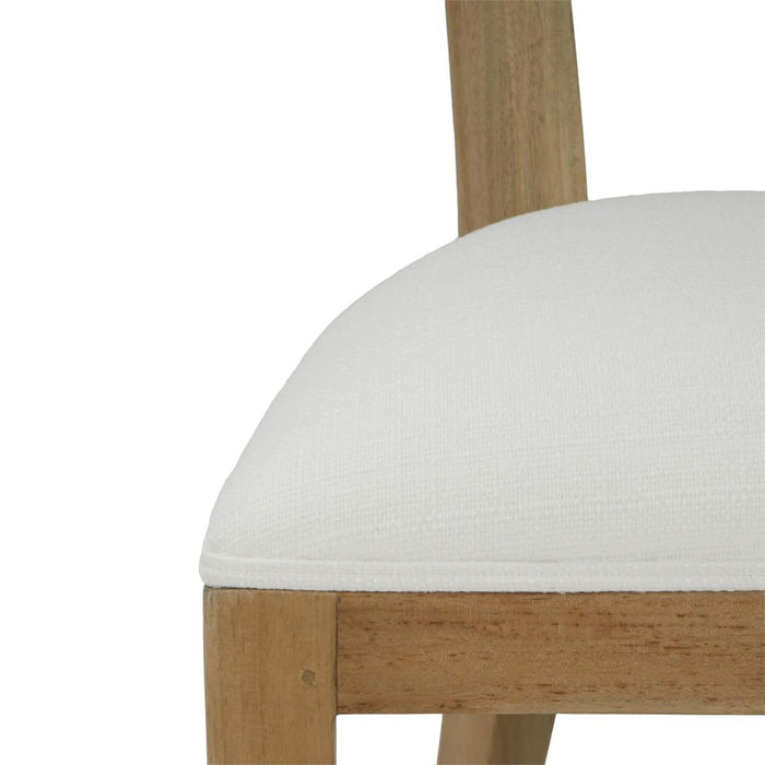 Bramble - Beatrice Dining Chair in Fruitwood w/ Arctic White Performance Fabric & Rattan Natural on Back (Set of 2) - 28547FRWSF204RNAT---