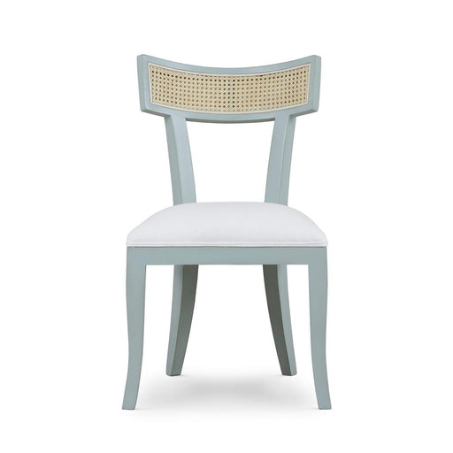 Bramble - Beatrice Dining Chair in Vintage Moss Green w/ Arctic White Performance Fabric & Rattan Natural on Back (Set of 2) - 28547VMGSF204RNAT--LDT - GreatFurnitureDeal