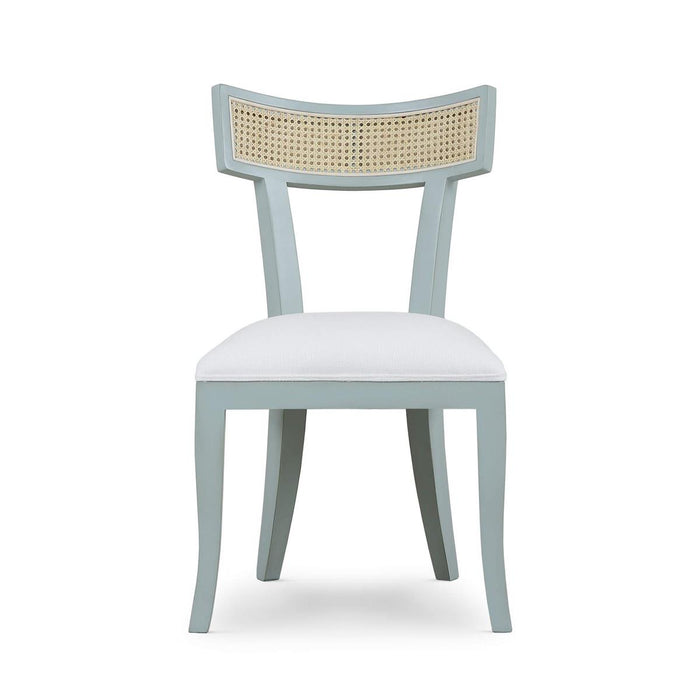 Bramble - Beatrice Dining Chair in Vintage Moss Green w/ Arctic White Performance Fabric & Rattan Natural on Back (Set of 2) - 28547VMGSF204RNAT--LDT