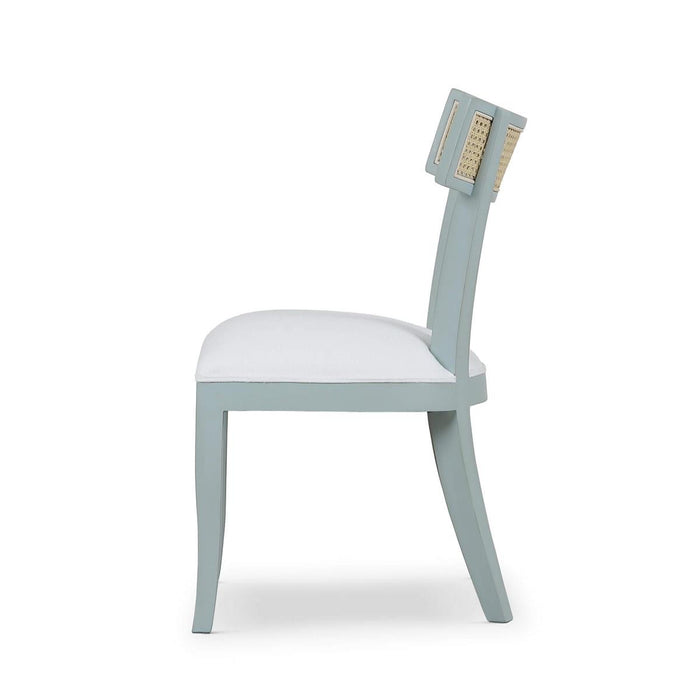 Bramble - Beatrice Dining Chair in Vintage Moss Green w/ Arctic White Performance Fabric & Rattan Natural on Back (Set of 2) - 28547VMGSF204RNAT--LDT