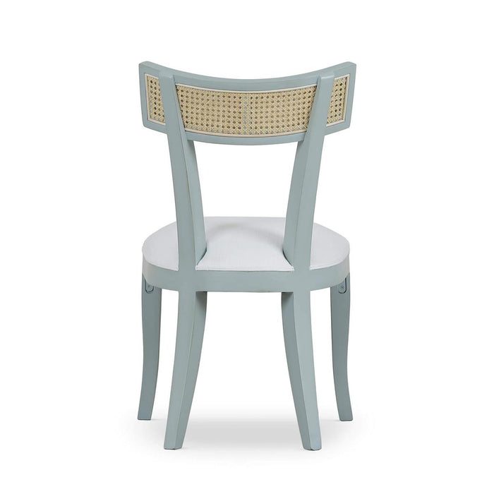 Bramble - Beatrice Dining Chair in Vintage Moss Green w/ Arctic White Performance Fabric & Rattan Natural on Back (Set of 2) - 28547VMGSF204RNAT--LDT