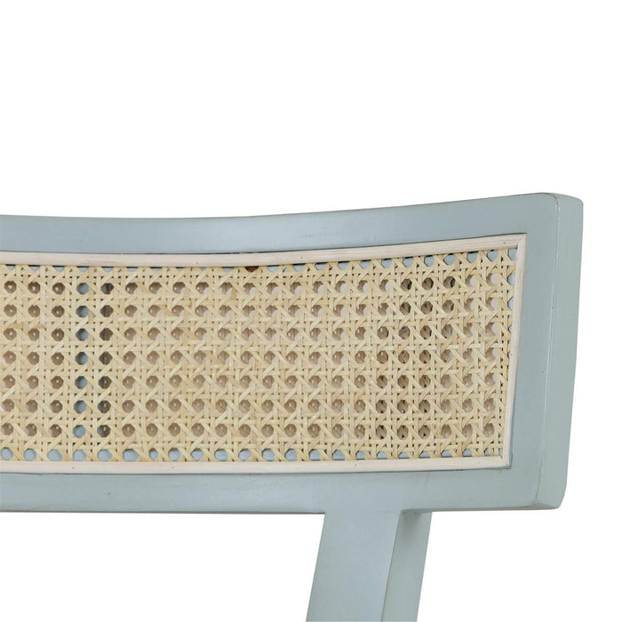 Bramble - Beatrice Dining Chair in Vintage Moss Green w/ Arctic White Performance Fabric & Rattan Natural on Back (Set of 2) - 28547VMGSF204RNAT--LDT