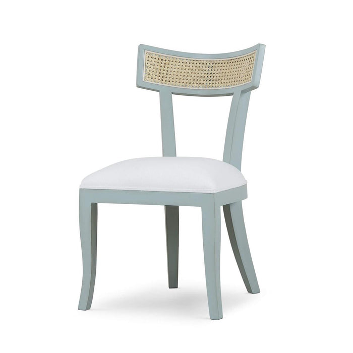 Bramble - Beatrice Dining Chair in Vintage Moss Green w/ Arctic White Performance Fabric & Rattan Natural on Back (Set of 2) - 28547VMGSF204RNAT--LDT