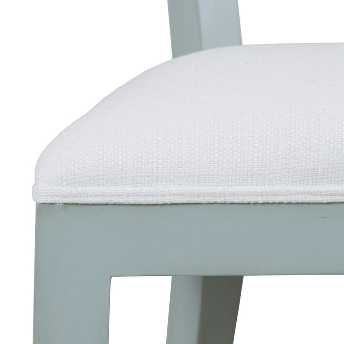 Bramble - Beatrice Dining Chair in Vintage Moss Green w/ Arctic White Performance Fabric & Rattan Natural on Back (Set of 2) - 28547VMGSF204RNAT--LDT