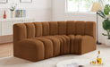 Meridian Furniture - Arc Velvet Modular Sofa in Saddle - 103Saddle-S3A - GreatFurnitureDeal