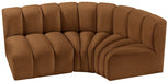 Meridian Furniture - Arc Velvet Modular Sofa in Saddle - 103Saddle-S3A - GreatFurnitureDeal