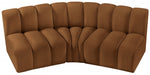 Meridian Furniture - Arc Velvet Modular Sofa in Saddle - 103Saddle-S3B - GreatFurnitureDeal