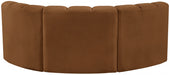 Meridian Furniture - Arc Velvet Modular Sofa in Saddle - 103Saddle-S3C - GreatFurnitureDeal