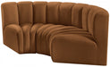 Meridian Furniture - Arc Velvet Modular Sofa in Saddle - 103Saddle-S3C - GreatFurnitureDeal