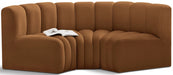 Meridian Furniture - Arc Velvet Modular Sofa in Saddle - 103Saddle-S3C - GreatFurnitureDeal