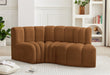 Meridian Furniture - Arc Velvet Modular Sofa in Saddle - 103Saddle-S3D - GreatFurnitureDeal