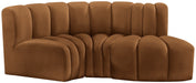 Meridian Furniture - Arc Velvet Modular Sofa in Saddle - 103Saddle-S3D - GreatFurnitureDeal