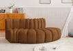 Meridian Furniture - Arc Velvet Modular Sofa in Saddle - 103Saddle-S3E - GreatFurnitureDeal