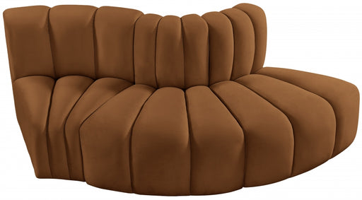 Meridian Furniture - Arc Velvet Modular Sofa in Saddle - 103Saddle-S3E - GreatFurnitureDeal