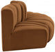 Meridian Furniture - Arc Velvet Modular Sofa in Saddle - 103Saddle-S3E - GreatFurnitureDeal