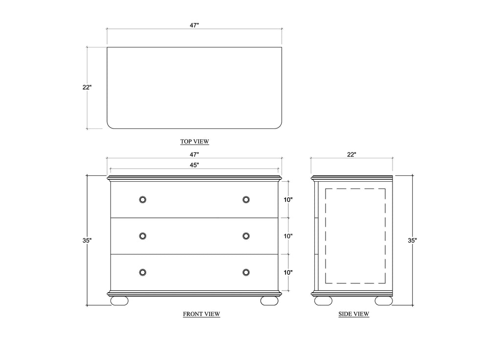 Bramble - Luna 3 Drawer Dresser - BR-28552 - GreatFurnitureDeal