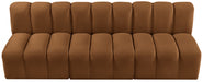 Meridian Furniture - Arc Velvet Modular Sofa in Saddle - 103Saddle-S3F - GreatFurnitureDeal