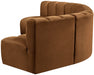 Meridian Furniture - Arc Velvet 5 Piece Sectional in Saddle - 103Saddle-S5A - GreatFurnitureDeal