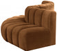 Meridian Furniture - Arc Velvet 5 Piece Sectional in Saddle - 103Saddle-S5B - GreatFurnitureDeal