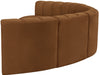 Meridian Furniture - Arc Velvet 6 Piece Sectional in Saddle - 103Saddle-S6B - GreatFurnitureDeal