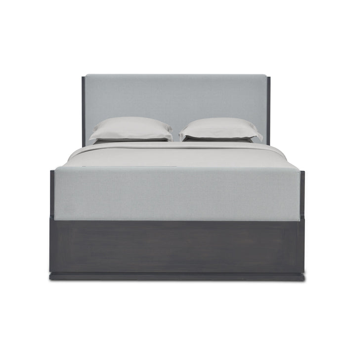Bramble - Benjamin Upholstered Queen Bed in Black Wash, Smoke - US-WS-28567BLWSF214----