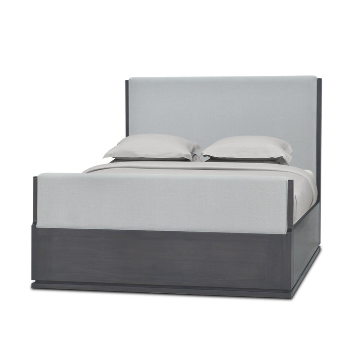 Bramble - Benjamin Upholstered Queen Bed in Black Wash, Smoke - US-WS-28567BLWSF214----