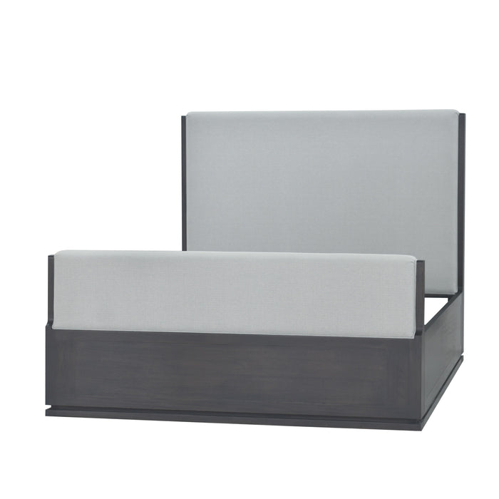Bramble - Benjamin Upholstered Queen Bed in Black Wash, Smoke - US-WS-28567BLWSF214----