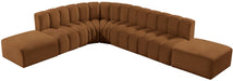 Meridian Furniture - Arc Velvet 7 Piece Sectional in Saddle - 103Saddle-S7A - GreatFurnitureDeal