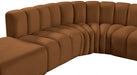 Meridian Furniture - Arc Velvet 7 Piece Sectional in Saddle - 103Saddle-S7A - GreatFurnitureDeal