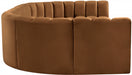 Meridian Furniture - Arc Velvet 8 Piece Sectional in Saddle - 103Saddle-S8A - GreatFurnitureDeal