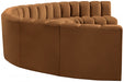 Meridian Furniture - Arc Velvet 8 Piece Sectional in Saddle - 103Saddle-S8B - GreatFurnitureDeal