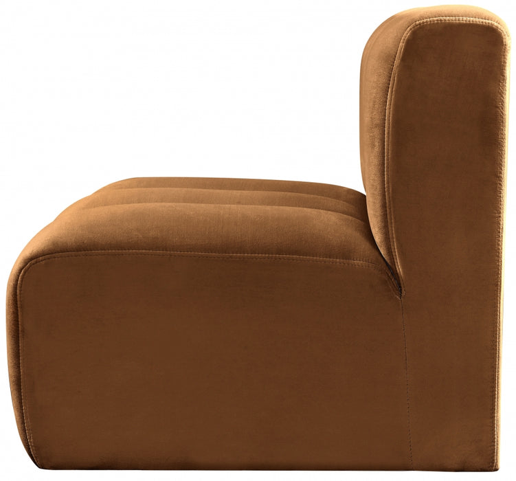 Meridian Furniture - Arc Velvet Modular Chair in Saddle - 103Saddle-ST - GreatFurnitureDeal